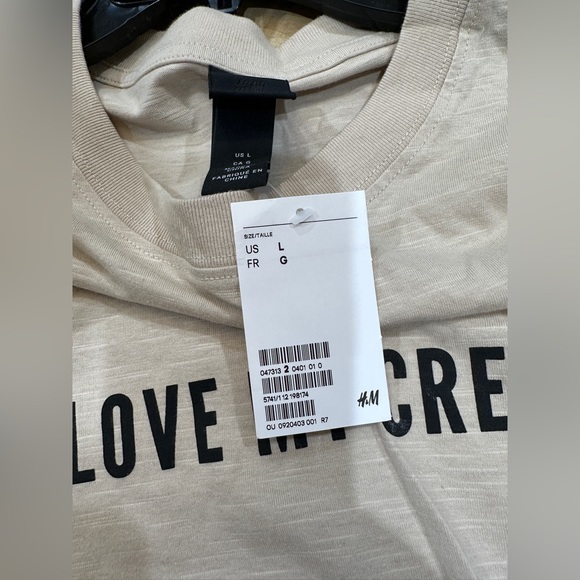 H & M women’s men’s I LOVE MY CREW graphic tee shirt top short sleeve - Picture 2 of 9